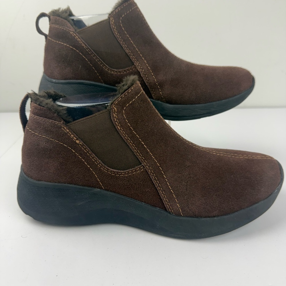 Earth Origins Womens 8 Brown Suede Drift Dax Ankle Boot Pull On